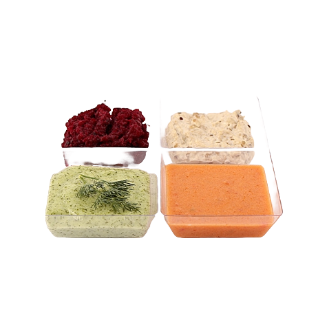 MiniWare Clear 4 Section Dish Square 6″ x 6″ (6 Count)