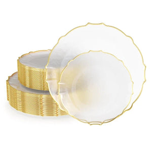 Clear/Gold Petal Plate Collection