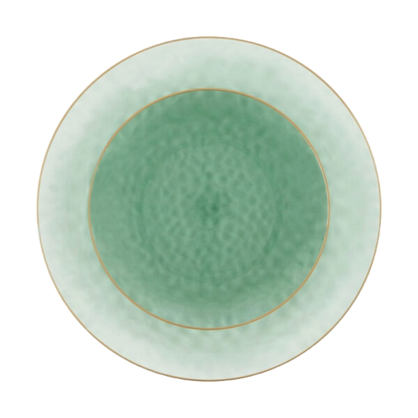 Organic Hammered Green/Gold Rim Collection