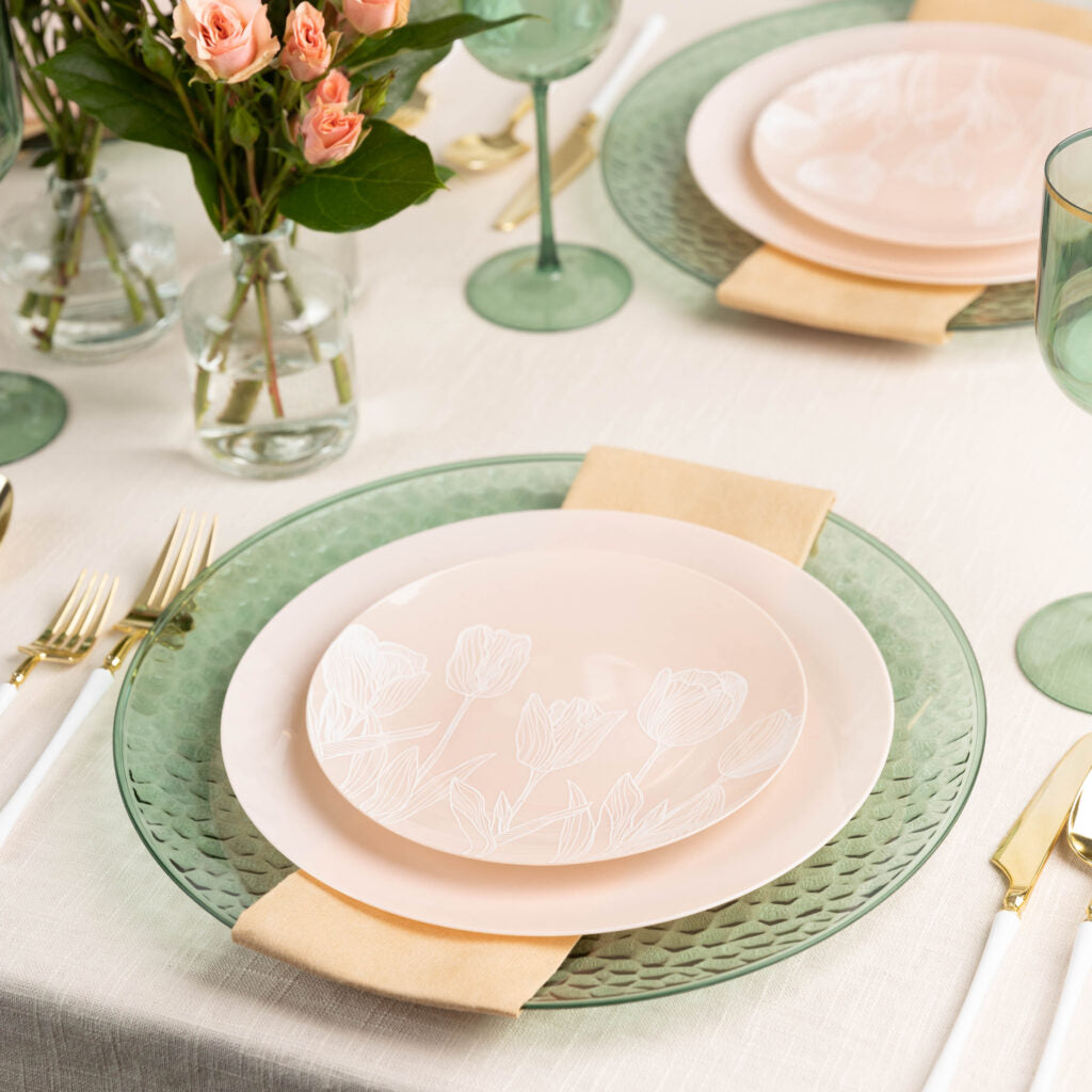 Tulip Organic Pink/White Combo Plates (32 count)