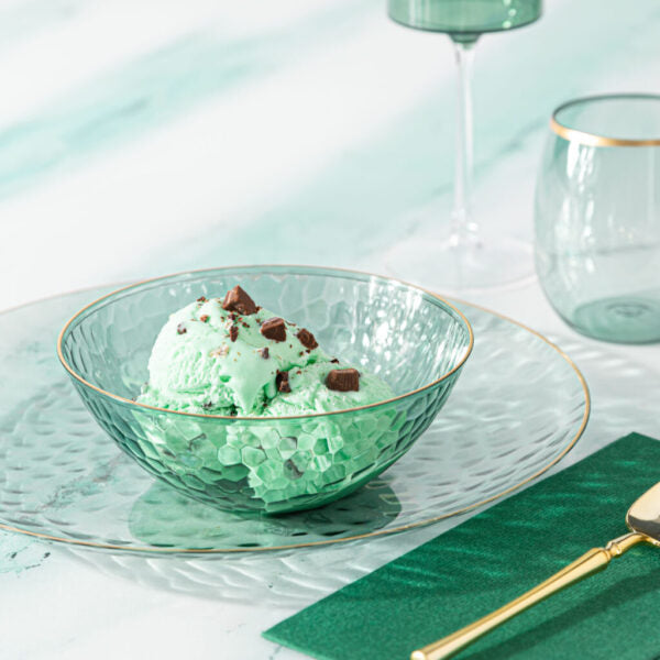 Organic Hammered Green/Gold Rim Collection