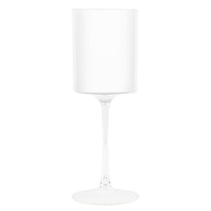 Two Tone Wine Glass 9oz White/Clear (5 Count)