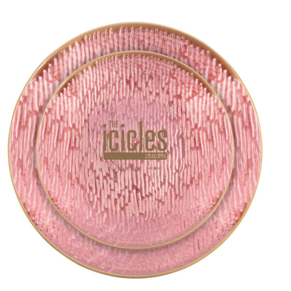 Icicles Pink/Gold Rim Combo Plates