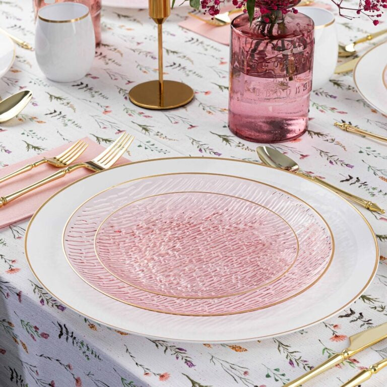 Icicles Pink/Gold Rim Combo Plates