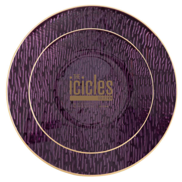 Icicles Purple/Gold Rim Combo Plates