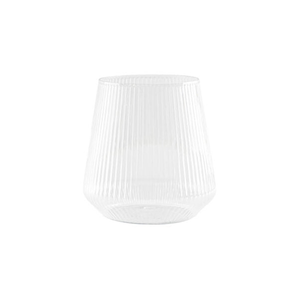 Clear 12 OZ Ribbed Stemless Goblets (6 Count)