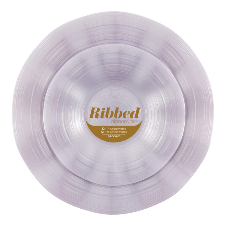 Ribbed Lavender Pearl Combo Plates