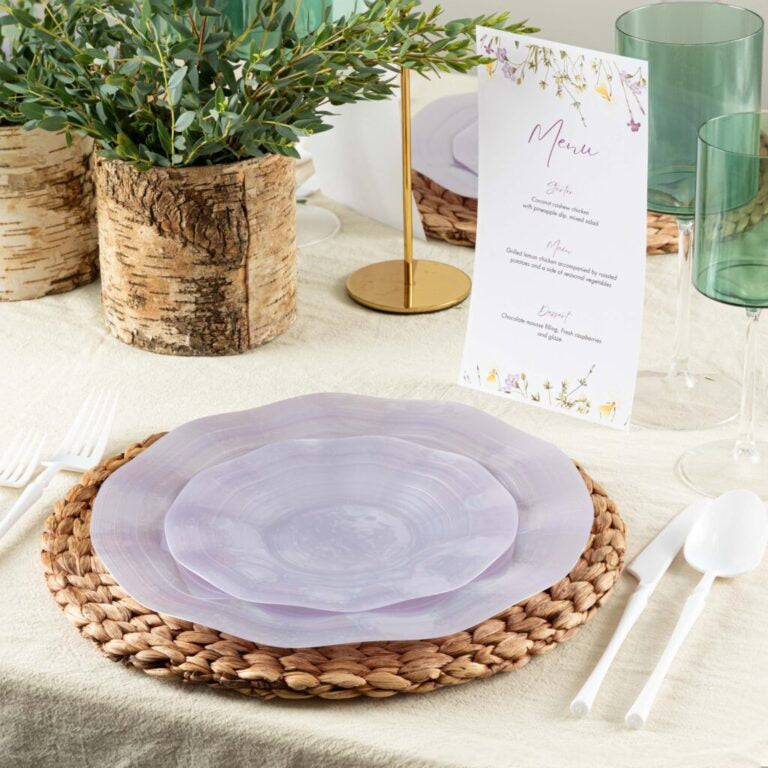 Ribbed Lavender Pearl Combo Plates