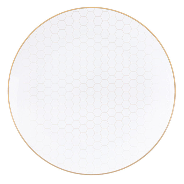 Honey Bee Deluxe White/Gold Combo Plates (24 Count)