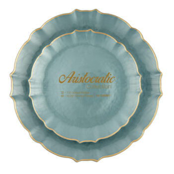 Aristocratic Pearl Blue/Gold Rim Combo Plates