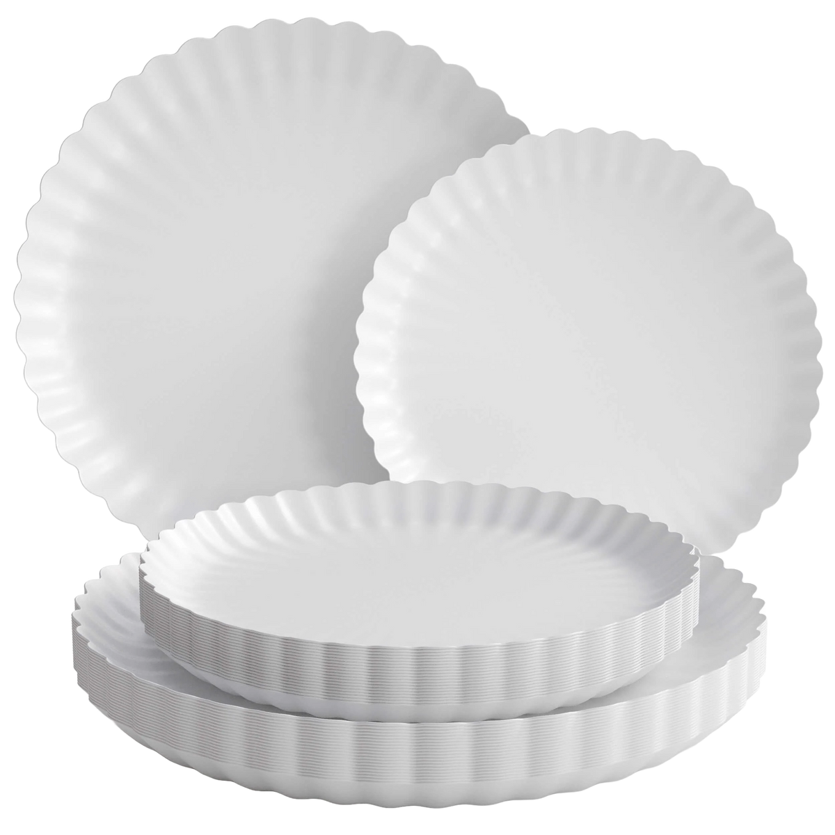 Scalloped White Paper Combo Plates