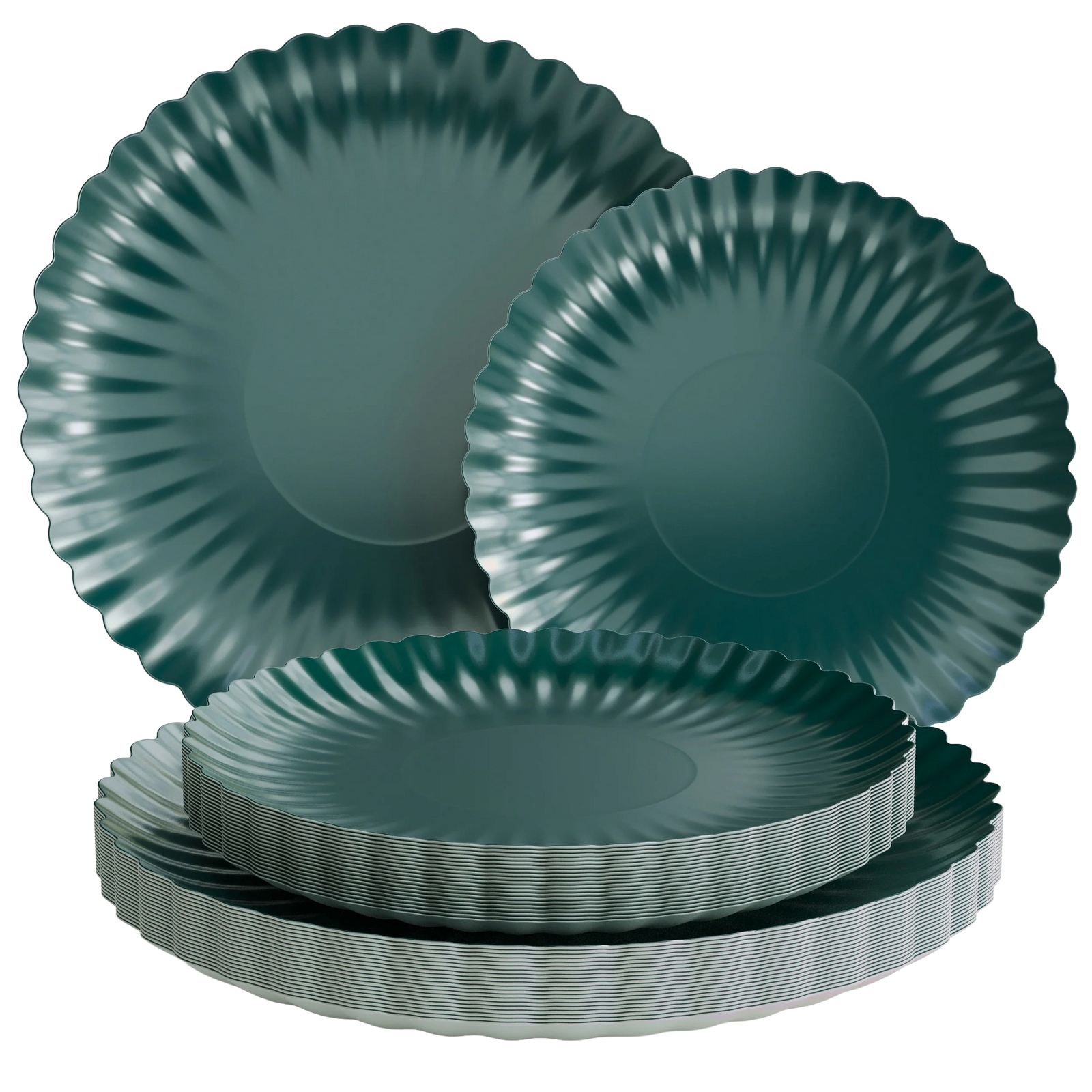 Scalloped Black Aqua Paper Combo Plates