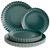 Scalloped Black Aqua Paper Combo Plates