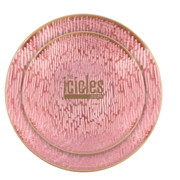 Icicles Pink/Gold Rim Combo Plates
