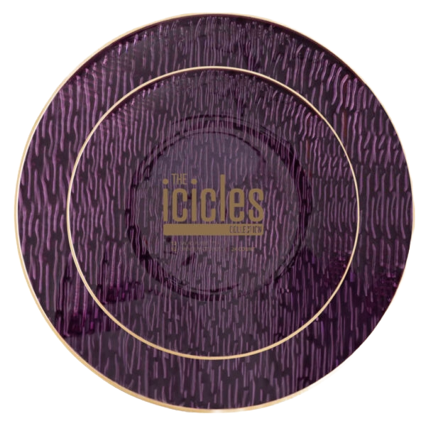 Icicles Purple/Gold Rim Combo Plates
