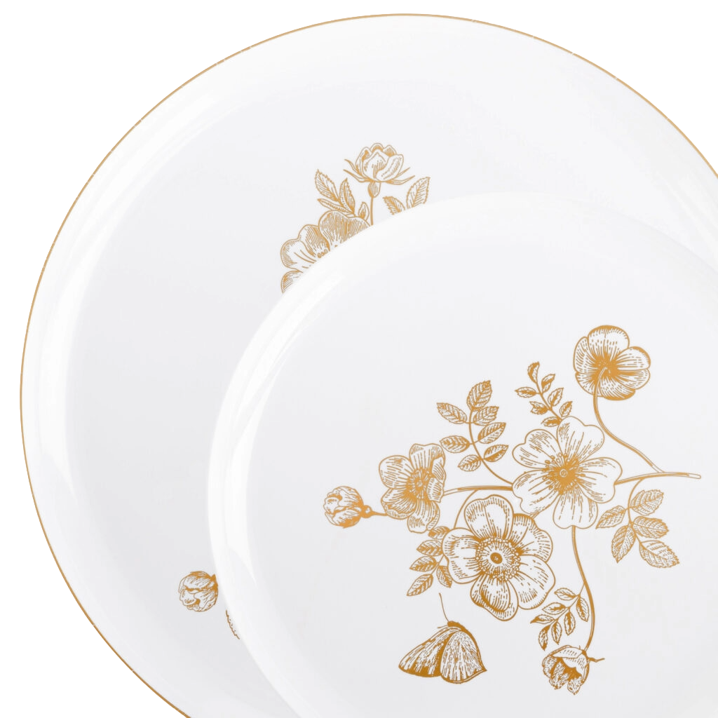 French Toile Gold/White Combo Plates
