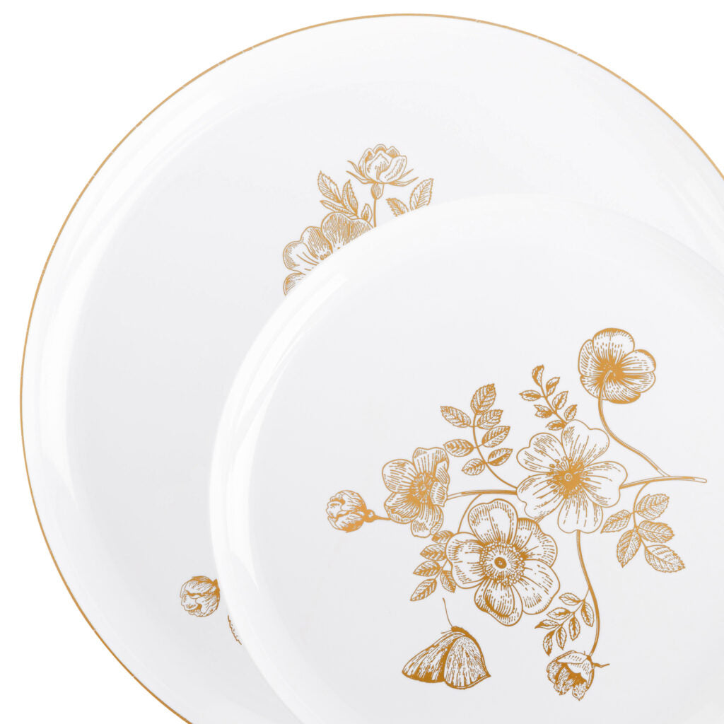 French Toile Gold/White Combo Plates