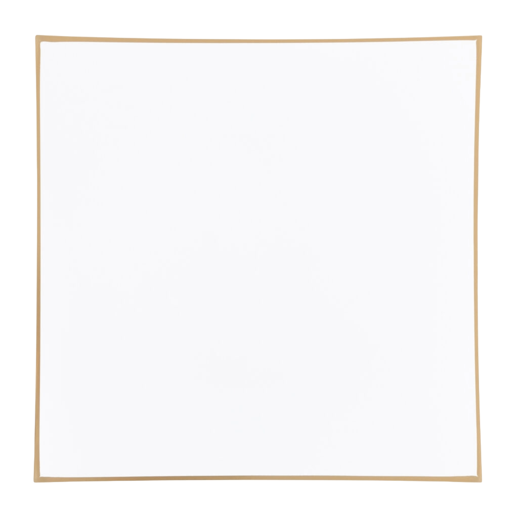 Square Flat White/Gold Rim Chargers (4 count)