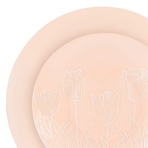 Tulip Organic Pink/White Combo Plates (32 count)