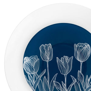 Tulip Organic Navy/White Combo Plates (32 count)