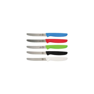 The Kosher Cook Knives - Rounded Tip, Serrated Edge (Blue/Green/Red)