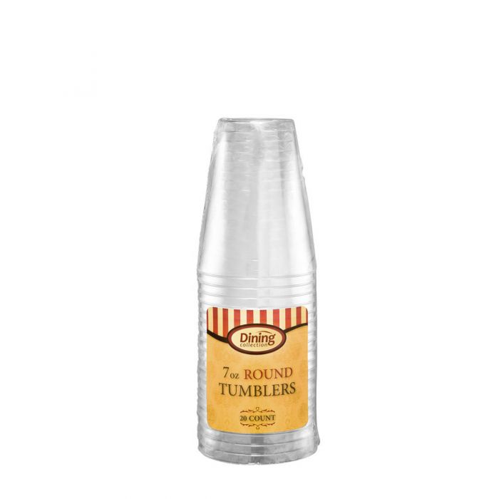 Clear Round Tumblers 7 oz (20 count)
