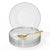 Clear Dessert Plates with Silver Rim