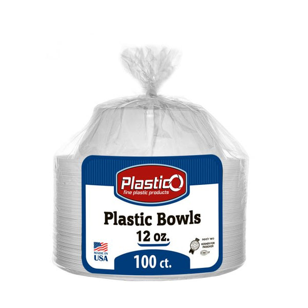 Bols de Plástico PS Blanco 250ml (12 Uds)