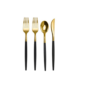 Trendables Black/Gold Cutlery (20 Count)