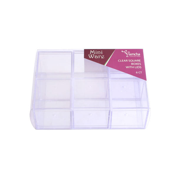 Miniware 2" Square Clear Boxes with Lids (6 count)