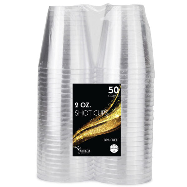 2 OZ Plastic Shot Glasses - Round Bottom (50 count)