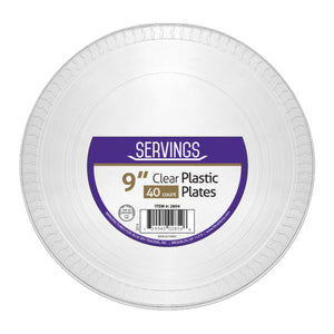 Servings Collection Clear Plastic Plates