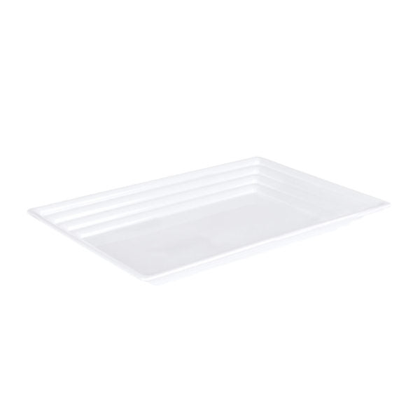 Leveled Rectangle Tray White 9×13