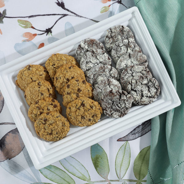 Leveled Rectangle Tray White 9×13