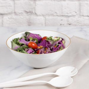 Organic White/Gold Rim 58 OZ Salad Bowl