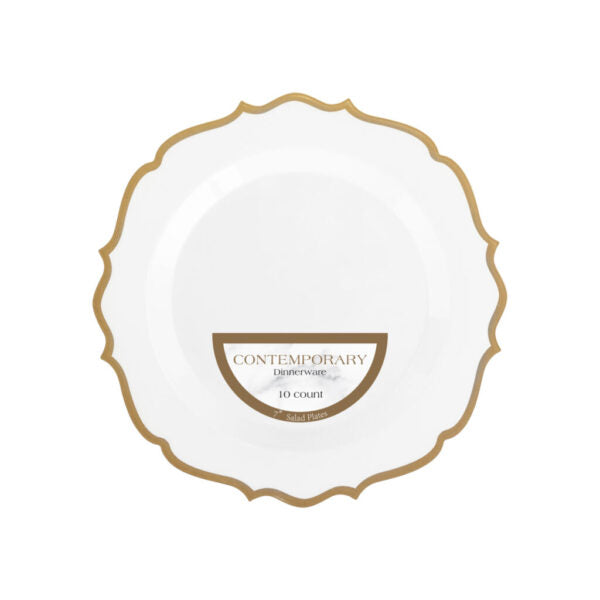 Contemporary Collection White/Gold Rim