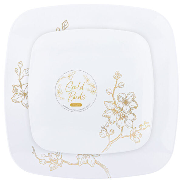 Gold Bud Dinnerware Combo Plates (32 count)