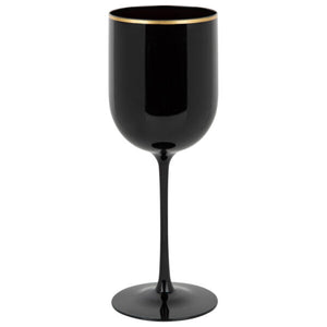 Black/Gold Rim Wine Glasses (5 Count)