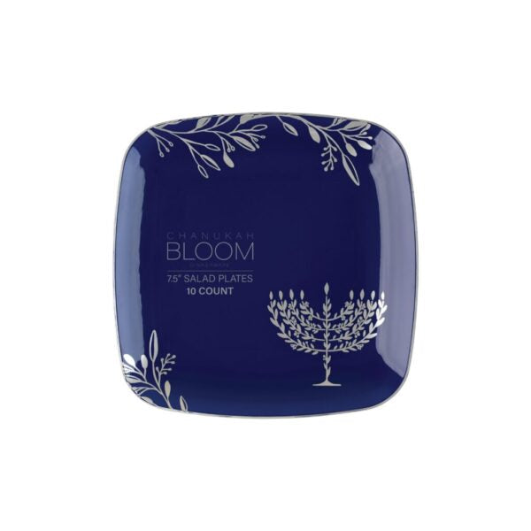 Chanuka Square Blue/Silver Plates