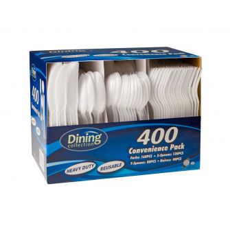 Medium Weight Plastic Cutlery Convenience Pack (400 count)