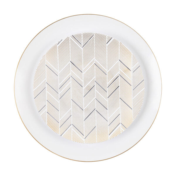 Chevron Organic Gold/Black Combo Plates (32 count)