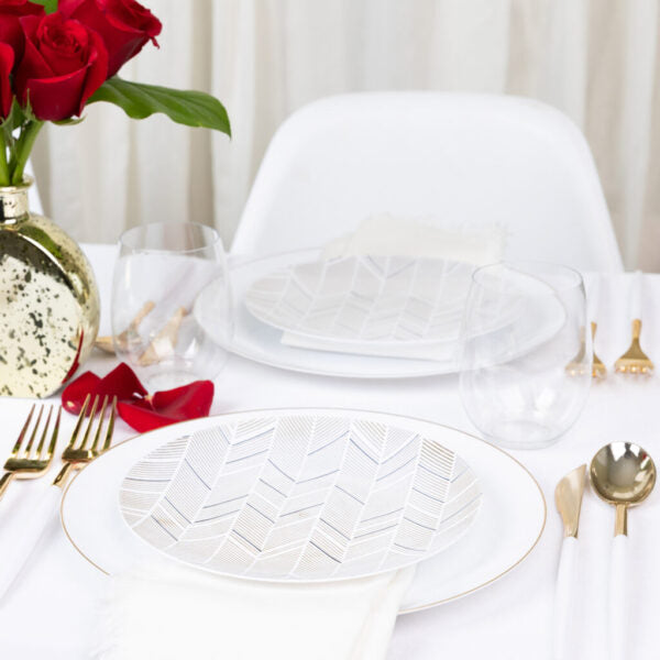 Chevron Organic Gold/Black Combo Plates (32 count)