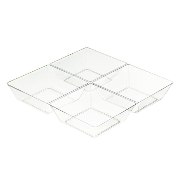 MiniWare Clear 4 Section Dish Square 6″ x 6″ (6 Count)