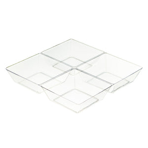 MiniWare Clear 4 Section Dish Square 6″ x 6″ (6 Count)