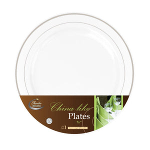 Chinaware Collection Silver Rim Plates (10 count)