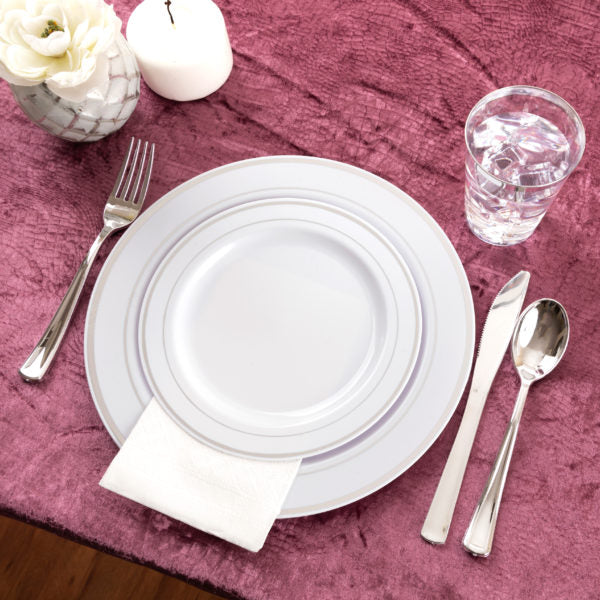 Chinaware Collection Silver Rim Plates (10 count)