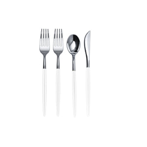 Trendables White/Silver Cutlery (20 Count)