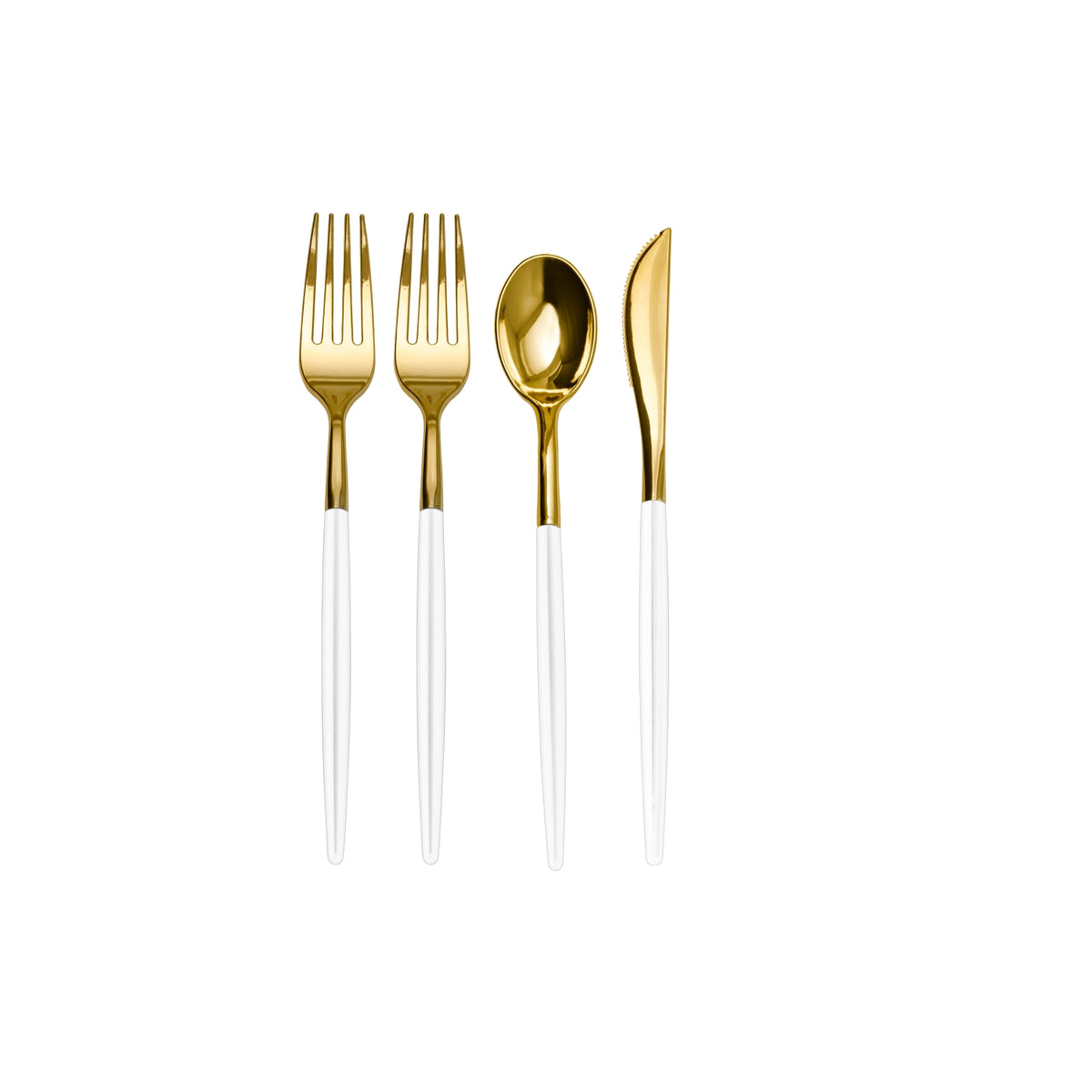 Trendables White/Gold Cutlery (20 Count)
