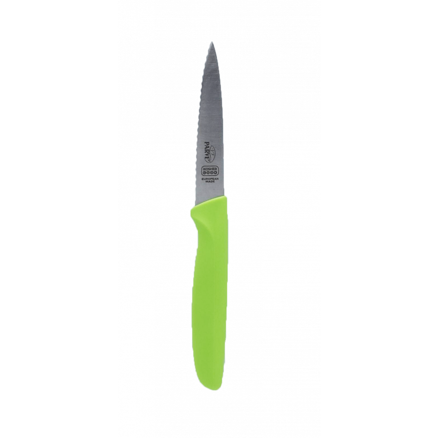 The Kosher Cook Knives - Pointed Tip, Serrated Edge (Black/Green/Red)