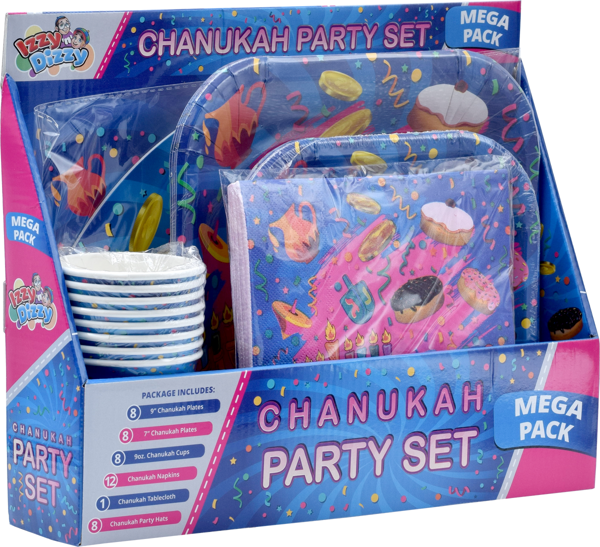 Mega Family Chanuka Party Set-Pink &amp; Blue Set